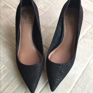 Vince Camuto Cassina Snake Nubuck Heels